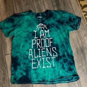 Black Matter tie dye Aliens shirt.